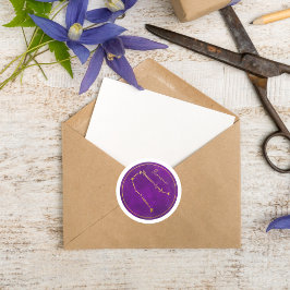 ジェミニ金箔〔占星術の〕十二宮図星座 ラウンドシール