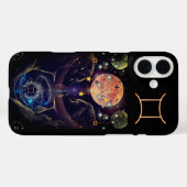 ジェミニ電話ケース、黒 Case-Mate iPhoneケース (裏面 (横))