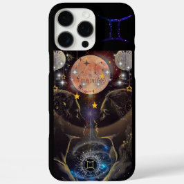 ジェミニ電話ケース、黒 iPhone 16 PRO MAXケース