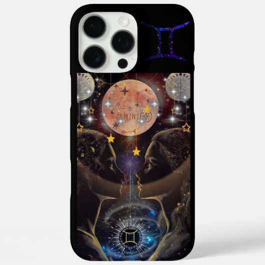 ジェミニ電話ケース、黒 Case-Mate iPhoneケース (裏面)