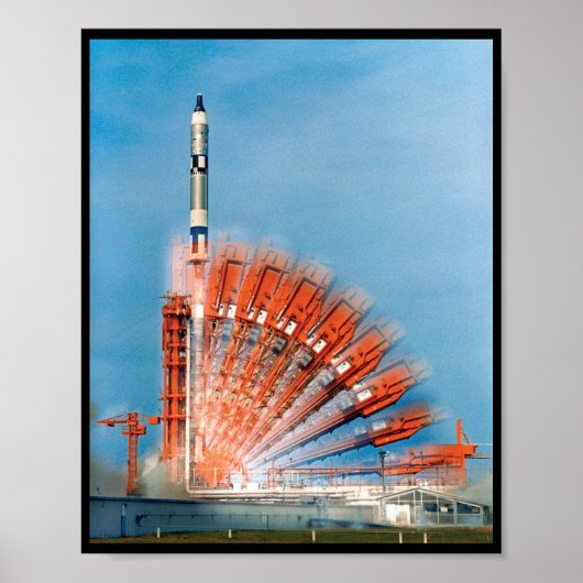 ジェミニ10号ロケット打ち上げタイムラプス写真 ポスター (正面)
