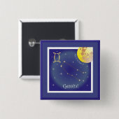 ジェミニ5月21日～6月21日ボタン 缶バッジ (正面&裏面)