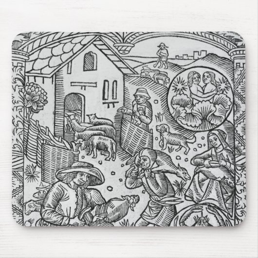 ジェミニ6月のヒツジのせん断 マウスパッド (正面)