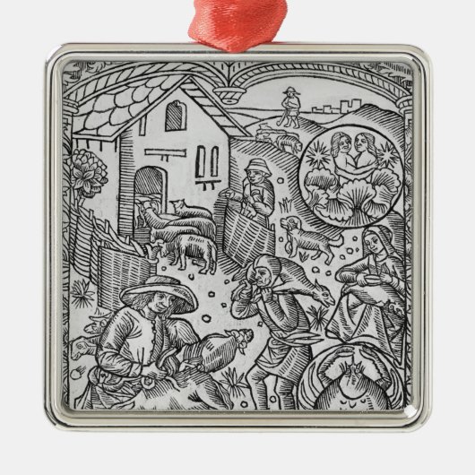 ジェミニ6月のヒツジのせん断 メタルオーナメント (正面)