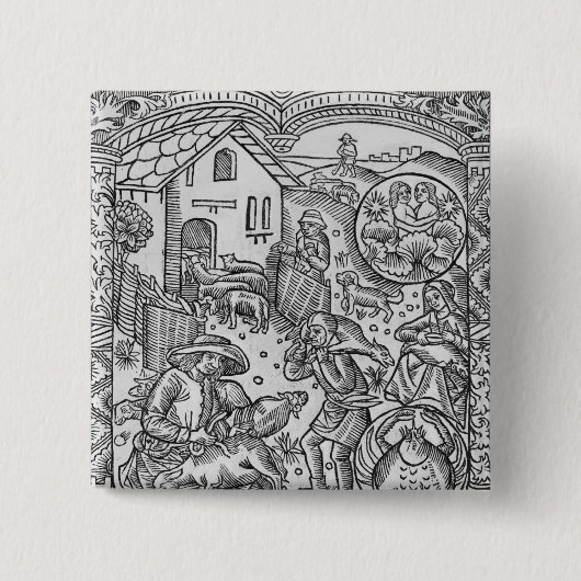 ジェミニ6月のヒツジのせん断 缶バッジ (正面)