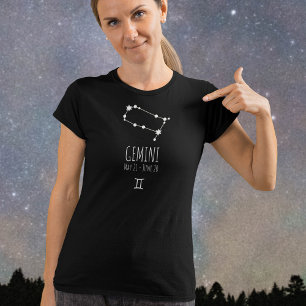 ジェミニ パーソナライズされた〔占星術の〕十二宮図コンステレーションTシャツ Tシャツ