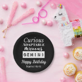 ジェミニ〔占星術の〕十二宮図おもしろい特性誕生日 ペーパープレート (パーティー)