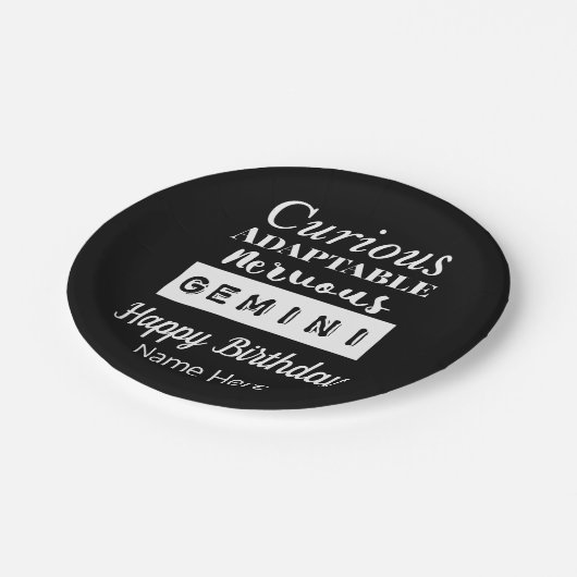 ジェミニ〔占星術の〕十二宮図おもしろい特性誕生日 ペーパープレート (アングル)