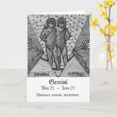 ジェミニ((占星術の)十二宮図の印) カード (黄色い花)