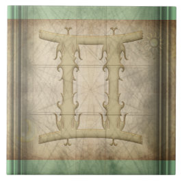 ジェミニ(占星術の)十二宮図の印 タイル