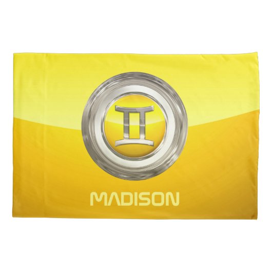 ジェミニ(占星術の)十二宮図の印 枕カバー (裏面)