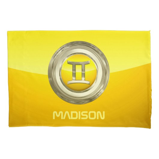 ジェミニ(占星術の)十二宮図の印 枕カバー (正面)