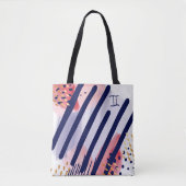 ジェミニ(占星術の)十二宮図の抽象芸術の水彩画のトートバック トートバッグ (正面)