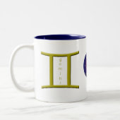 ジェミニ(占星術の)十二宮図の記号のマグ ツートーンマグカップ (左)