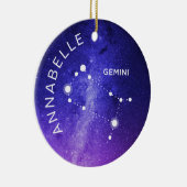 ジェミニ〔占星術の〕十二宮図オーナメントパーソナライズされた〔占星術の〕十二宮図プレゼント セラミックオーナメント (右)