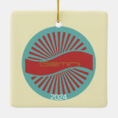 ジェミニ〔占星術の〕十二宮図オーナメントレトロデザイン セラミックオーナメント (裏面)