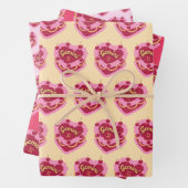 ジェミニ〔占星術の〕十二宮図コケットハートお誕生日ケーキ ラッピングペーパーシート (インサイチュ)