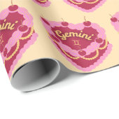 ジェミニ〔占星術の〕十二宮図コケットハートお誕生日ケーキ ラッピングペーパー (ロールコーナー)