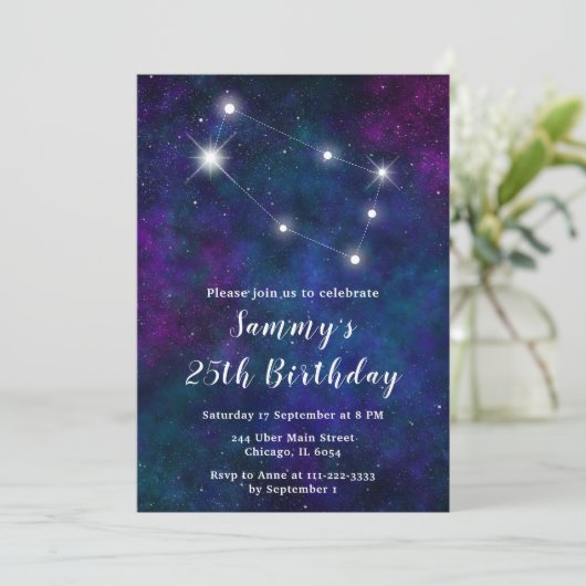 ジェミニ〔占星術の〕十二宮図コンステレーションバースデーパーティー 招待状 (スタンド正面)