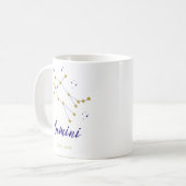 ジェミニ〔占星術の〕十二宮図コンステレーション占星術サインツイン コーヒーマグカップ (正面左)