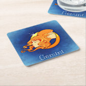 ジェミニ〔占星術の〕十二宮図コースター スクエアペーパーコースター (アングル)