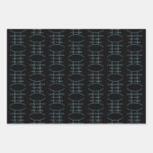 ジェミニ〔占星術の〕十二宮図サインおもしろい引用文ブルー誕生日 ラッピングペーパーシート (正面3)