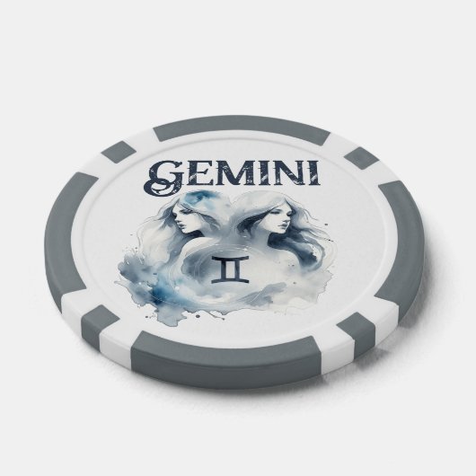 ジェミニ〔占星術の〕十二宮図サインをテーマにした誕生日パーティー ポーカーチップ (シングル)