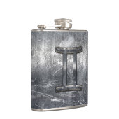 ジェミニ〔占星術の〕十二宮図サインイン工業用鋼スタイル フラスク (右)