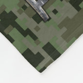 ジェミニ〔占星術の〕十二宮図サインオングリーンデジタル迷彩柄 フリースブランケット (角)