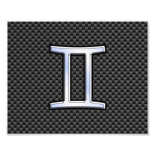 ジェミニ〔占星術の〕十二宮図サインオンチャコールカーボンファイバープリント フォトプリント            (正面)