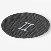 ジェミニ〔占星術の〕十二宮図サインオンチャコールカーボンファイバープリント ペーパープレート (アングル)