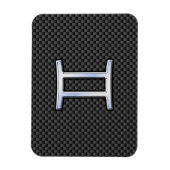 ジェミニ〔占星術の〕十二宮図サインオンチャコールカーボンファイバープリント マグネット (縦)