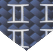 ジェミニ〔占星術の〕十二宮図サインオンネイビーブルーカーボンファイバープリント テーブルクロス (アングル)