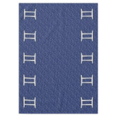 ジェミニ〔占星術の〕十二宮図サインオンネイビーブルーデジタル迷彩柄 テーブルクロス (正面)