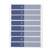 ジェミニ〔占星術の〕十二宮図サインオンネイビーブルーデジタル迷彩柄 ラップアラウンド宛名ラベル (シート)