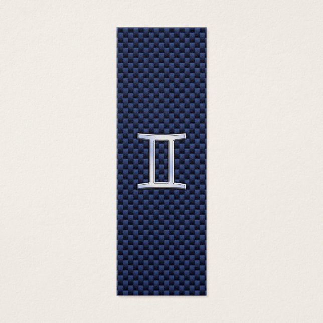 ジェミニ〔占星術の〕十二宮図サインオンブルーカーボンファイバースタイル (正面)