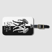 ジェミニ〔占星術の〕十二宮図サインブラック&ホワイトラゲージタグ ラゲッジタグ (正面横)