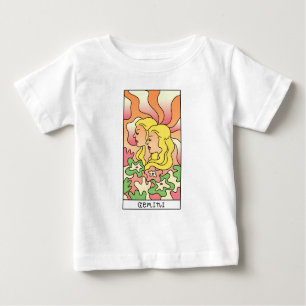 ジェミニ〔占星術の〕十二宮図サイン抽象芸術アートヴィンテージ ベビーTシャツ