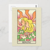 ジェミニ〔占星術の〕十二宮図サイン抽象芸術アートヴィンテージ ポストカード (正面/裏面)