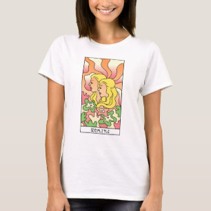 ジェミニ〔占星術の〕十二宮図サイン抽象芸術アートヴィンテージ Tシャツ