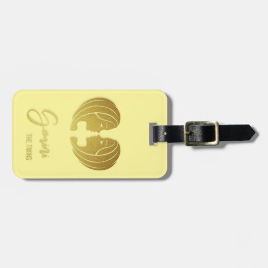 ジェミニ〔占星術の〕十二宮図サイン荷物タグ ラゲッジタグ (正面横)