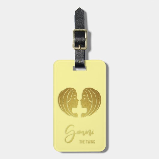 ジェミニ〔占星術の〕十二宮図サイン荷物タグ ラゲッジタグ (正面縦)