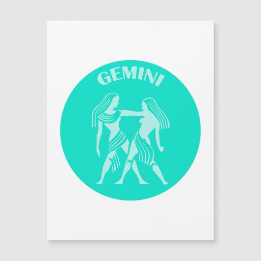 ジェミニ、〔占星術の〕十二宮図サイン、占星術、占星術 マグネット招待状 (正面)