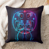 ジェミニ〔占星術の〕十二宮図シナデザイン装飾用クッション クッション (ブランケット)