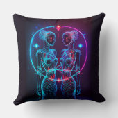 ジェミニ〔占星術の〕十二宮図シナデザイン装飾用クッション クッション (裏面)