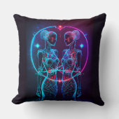 ジェミニ〔占星術の〕十二宮図シナデザイン装飾用クッション クッション (正面)