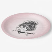ジェミニ〔占星術の〕十二宮図シンボルとサインピンク ペーパープレート (アングル)