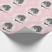 ジェミニ〔占星術の〕十二宮図シンボルとサインピンク ラッピングペーパー (角)
