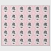 ジェミニ〔占星術の〕十二宮図シンボルとサインピンク ラッピングペーパー (フラット)