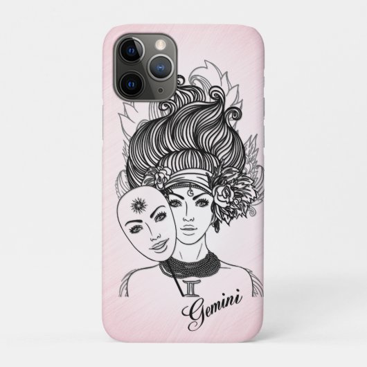 ジェミニ〔占星術の〕十二宮図シンボルとサインピンク Case-Mate iPhoneケース (裏)